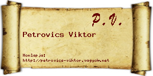 Petrovics Viktor névjegykártya